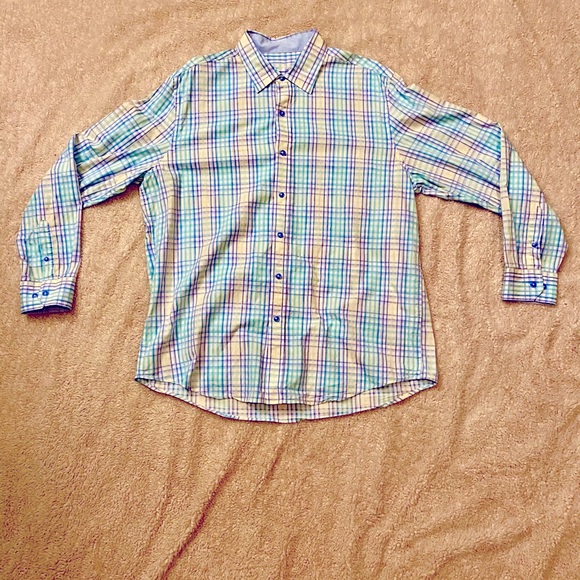 Plaid Dress Shirt with Easter Colors in Large - Picture 1 of 6